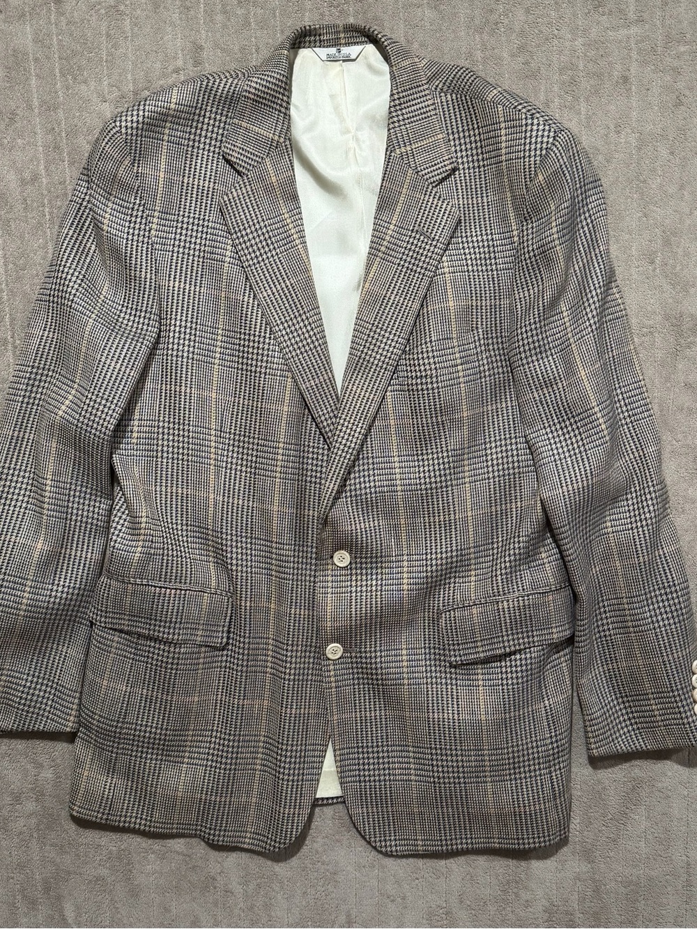 Polo University Club Ralph Lauren VTG Houndstooth Multicolor Blazer Jacket 44L